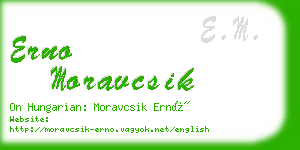 erno moravcsik business card